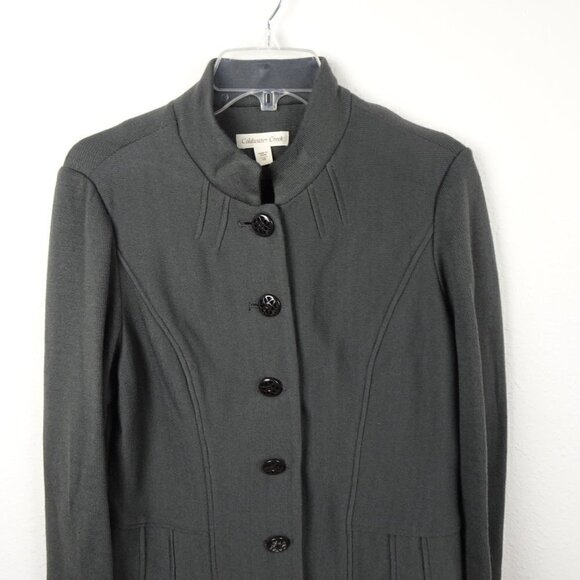 Coldwater Creek Jacket Women's Size 10 Gray Double Knit Button Front - Picture 2 of 9